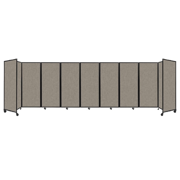 Room Divider 360 Folding Portable Partition 25' x 6'10" Warm Pebble Fabric